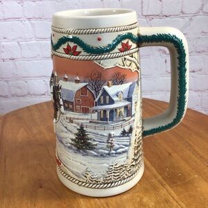 Vintage Budweiser 1996 Holiday Stein “American Homestead” Ceramic Stein